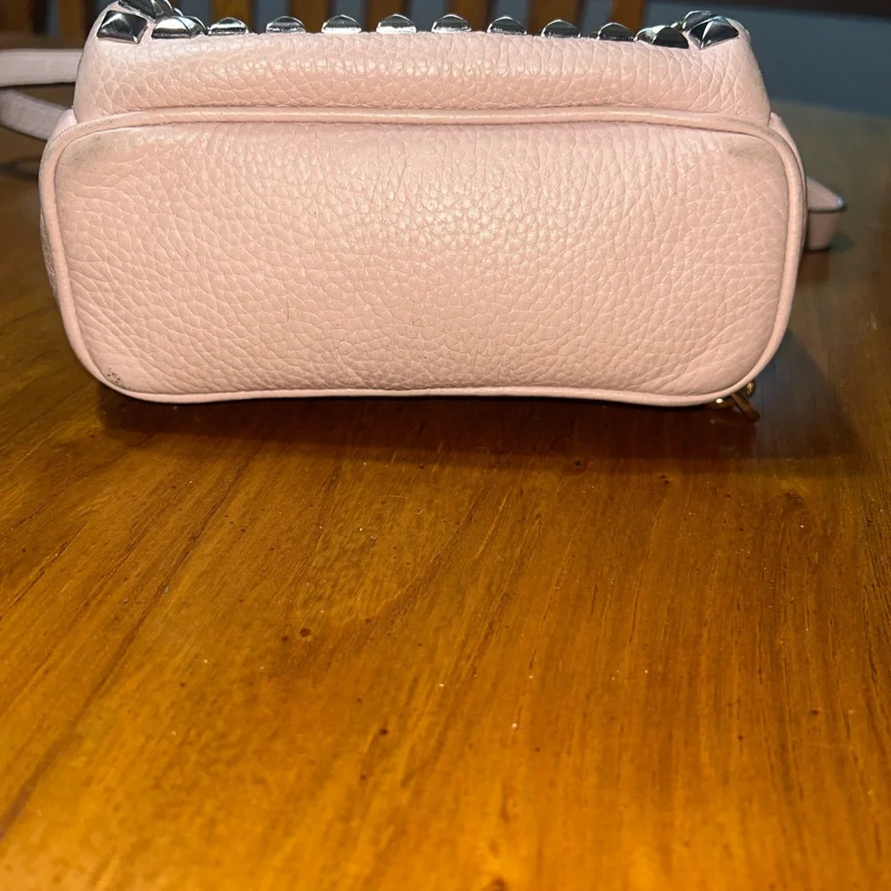 Michael Kors Blush Pink Studded Pebbled Leather Mini Backpack